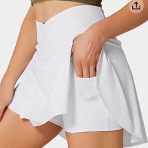 HALARA White Everyday Cloudful Crossover Tennis Skirt!!!